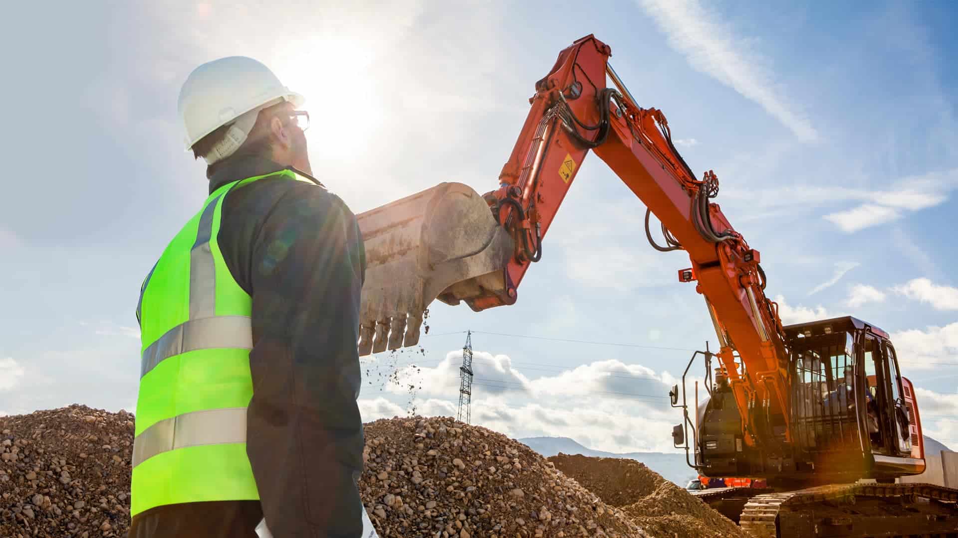 Link Resources verification of competency supervisor assessing excavator operations on construction site